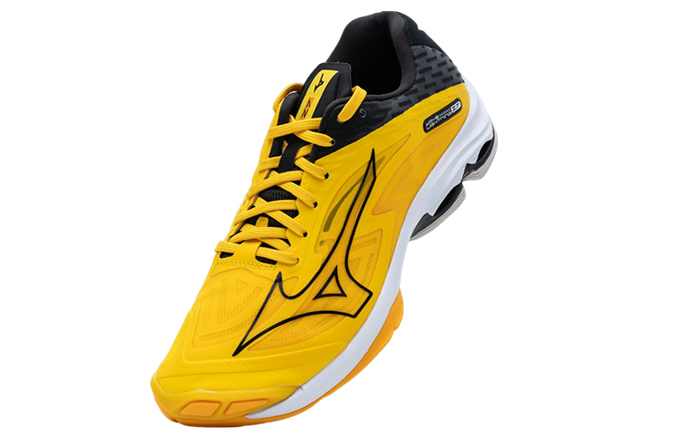Wave Lightning Z7 Mizuno Volleyball Shoes Black And Orange WAVE
