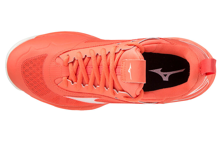 Lookbook Mizuno Wave Luminous 男女透氣防滑耐磨羽毛球鞋 橙
