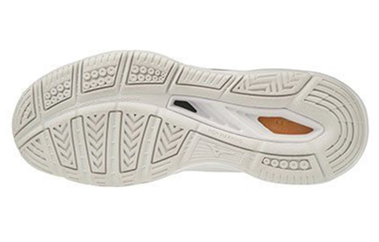 Shop 美津濃 Wave Luminous 男女款減震耐磨防滑排球鞋 白金色