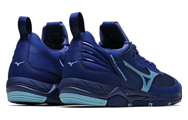 Lookbook Mizuno Wave Luminous Unisex 防滑耐磨 低筒 訓練鞋 男女同款 藍色