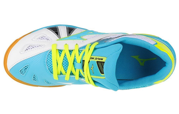 Shop Mizuno Wave Medal 5 減震防滑桌球鞋 男女同款 藍黃