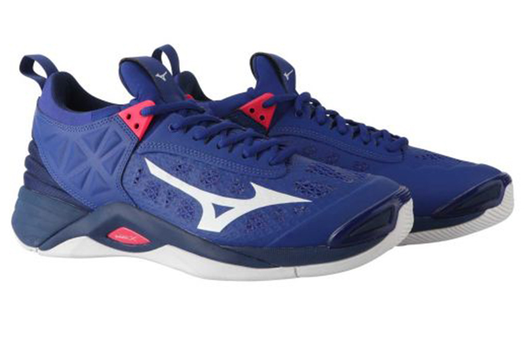 Order Mizuno Wave Momentum 2 ''Blauw Wit'' V1GA191220