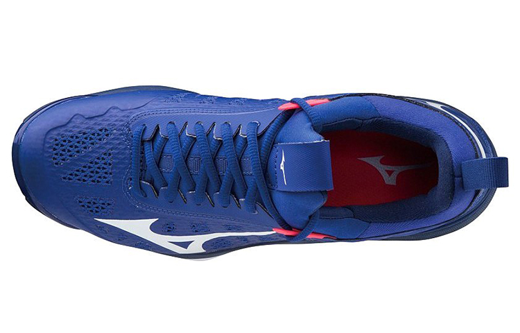 Lookbook Mizuno Wave Momentum 2 ''Blauw Wit'' V1GA191220