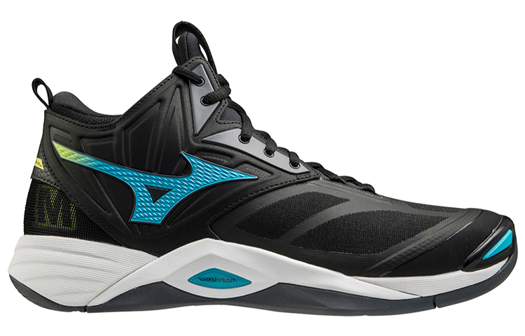 Order Mizuno Wave Momentum 2 Mid 'Black Blue' V1GA211723
