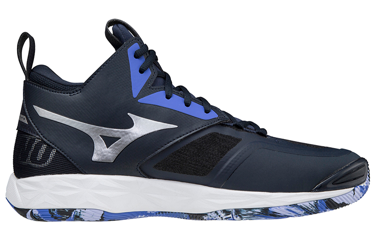 Order Mizuno Wave Momentum 2 Mid 'Black Purple Blue' V1GA211702