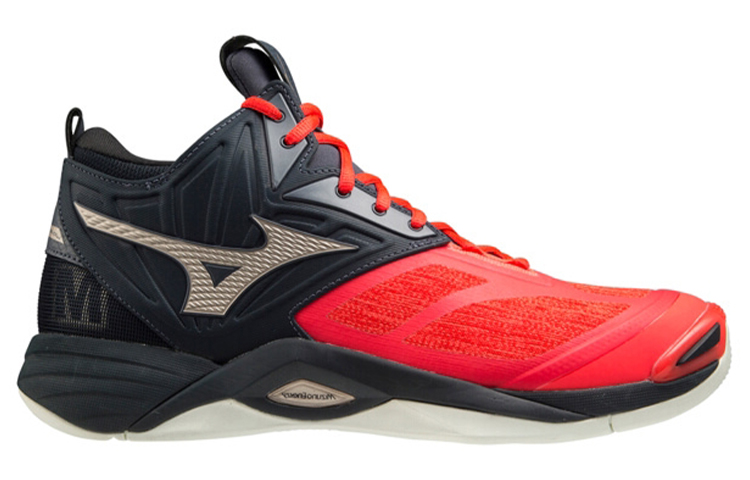 Order Mizuno Wave Momentum 2 Mid 'Hitam Merah' V1GA211763