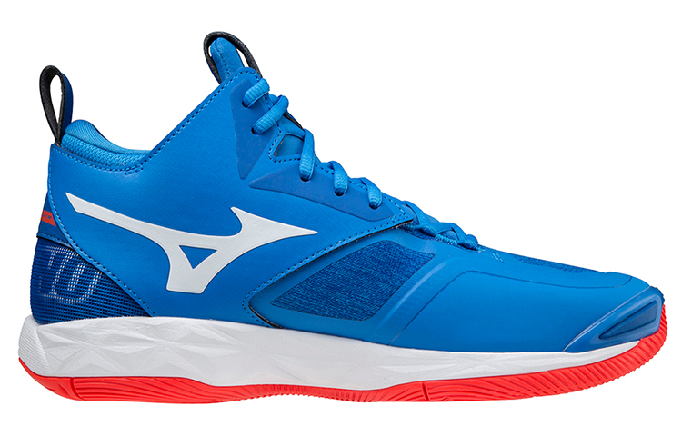 Order Mizuno Wave Momentum 2 Mid 'Blue Red' V1GA211724