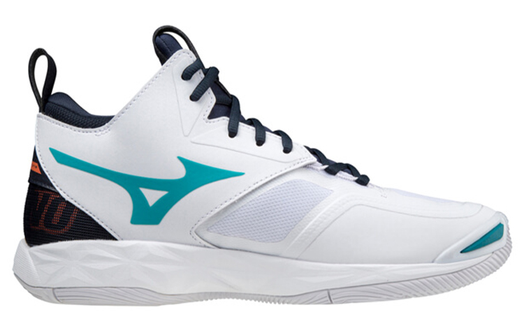 Order Mizuno Wave Momentum 2 Mid 'White Black Blue' V1GA211736