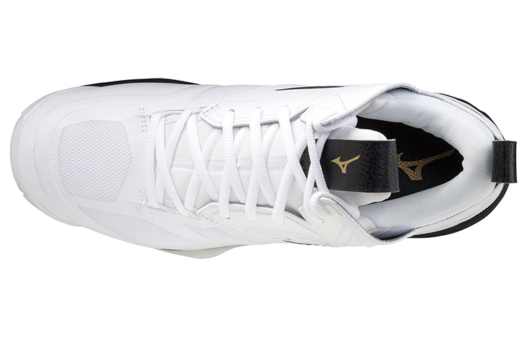 Lookbook Mizuno Wave Momentum 2 Mid ''Wit Zwart Goud'' V1GA211709