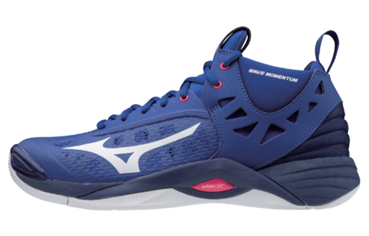 Buy Mizuno Wave Momentum 中筒透氣耐磨防滑排球鞋 男女通款 藍白