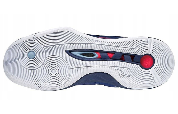 Shop Mizuno Wave Momentum 中筒透氣耐磨防滑排球鞋 男女通款 藍白