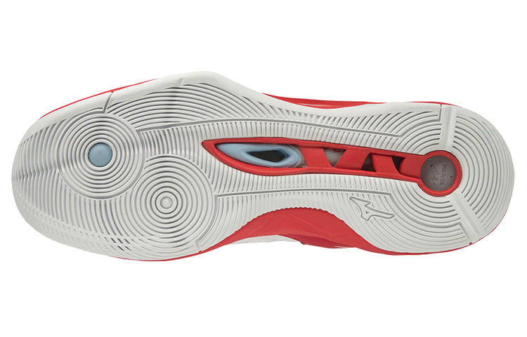 Shop Mizuno 波紋動能 中筒排球鞋 白紅 男女皆宜