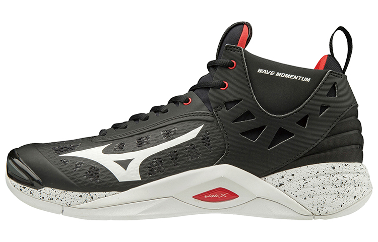Mizuno Wave Momentum Mid Volleyball 'Black White' V1GA191701