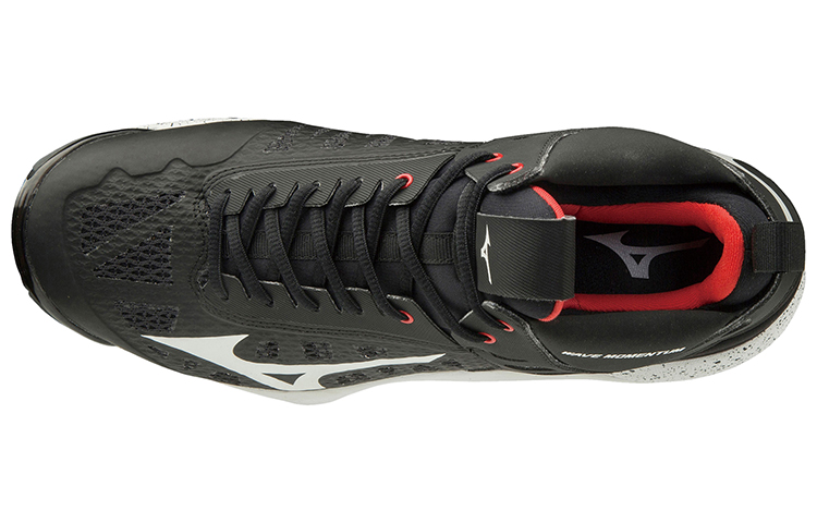 Lookbook Mizuno Wave Momentum Mid Voleibol 'Negro Blanco' V1GA191701