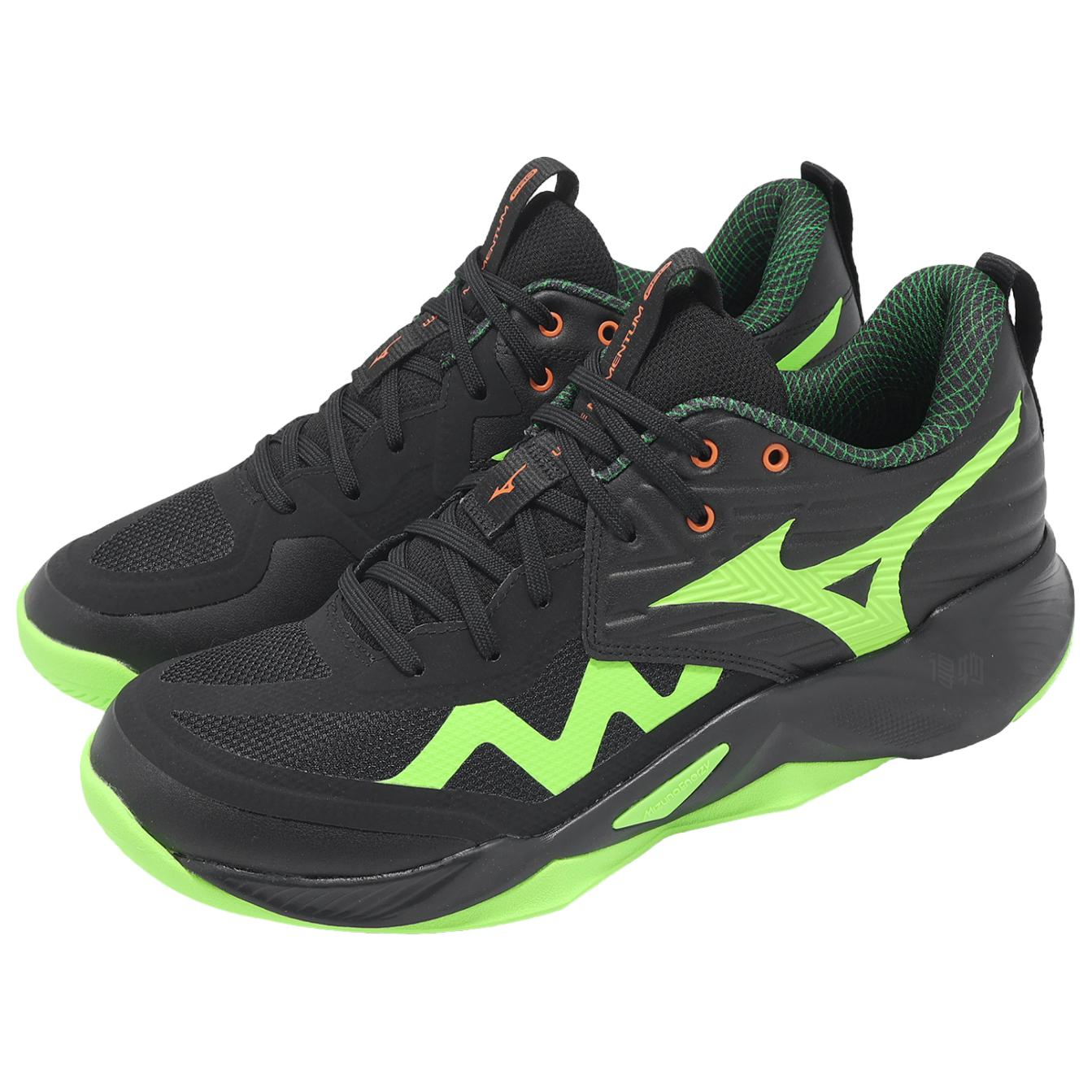 Lookbook Mizuno Wave Momentum Pro ''Hitam Hijau'' V1GA254049