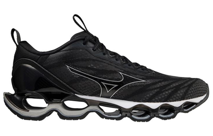 Lookbook Mizuno Wave Prophecy 11 Schokabsorptie Ademend Grijs Zilver Zwart J1GC220004