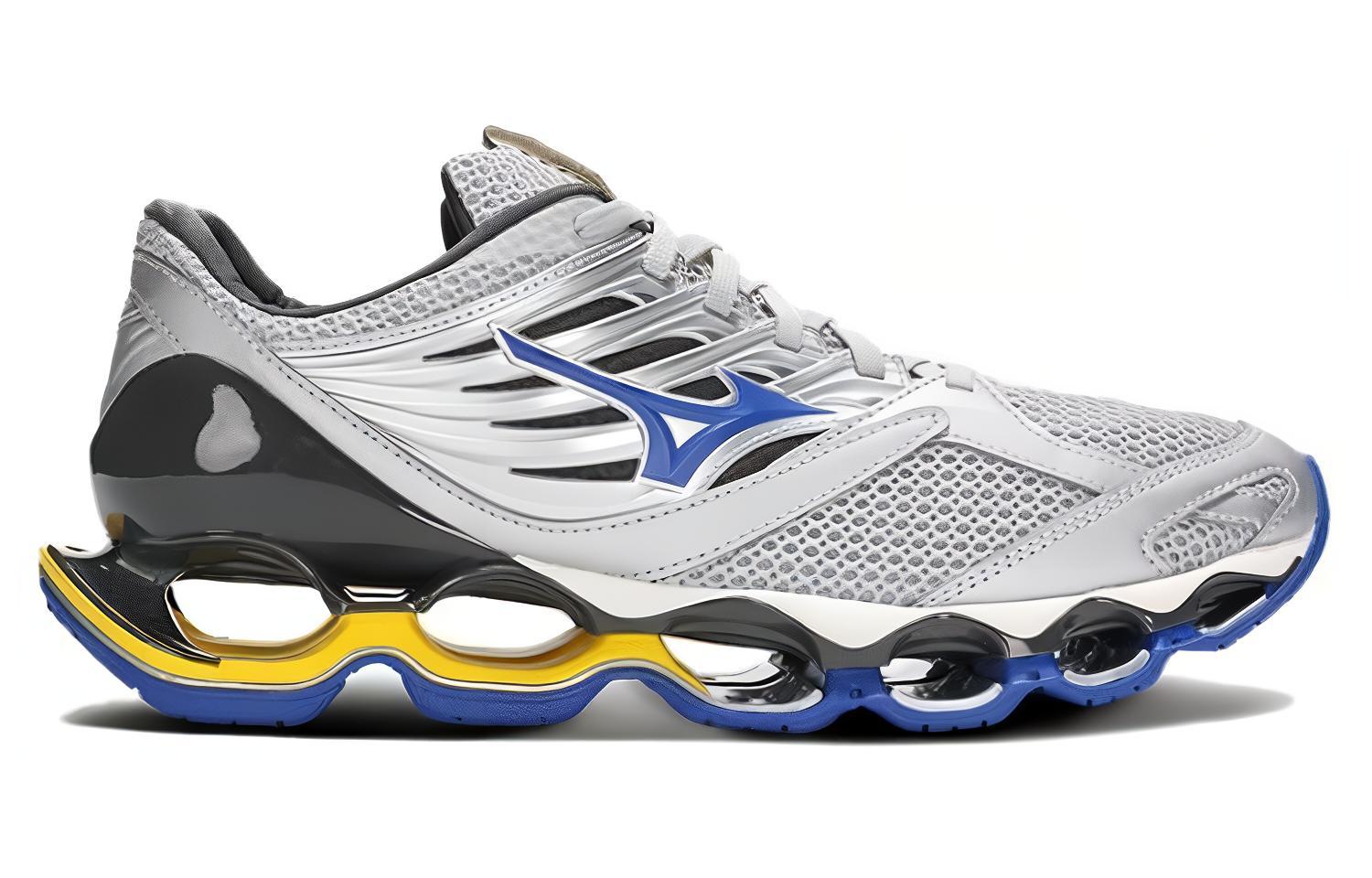 Order Mizuno WAVE PROPHECY 13S 舒適百搭 網布織物緩震防滑耐磨透氣支撐平衡 低筒 休閒運動鞋 男女同款 灰藍色