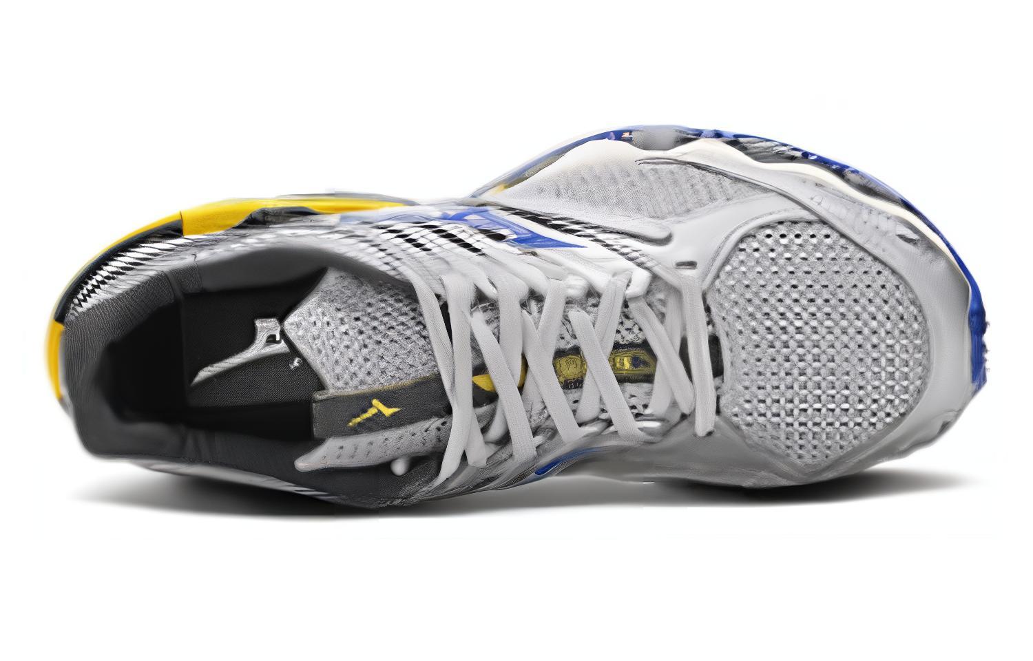 Lookbook Mizuno WAVE PROPHECY 13S 舒適百搭 網布織物緩震防滑耐磨透氣支撐平衡 低筒 休閒運動鞋 男女同款 灰藍色