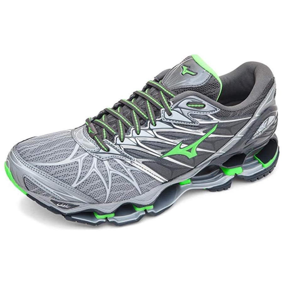 Lookbook Mizuno Wave Prophecy 7 ''Grigio Scuro Neon Verde'' J1GC180037