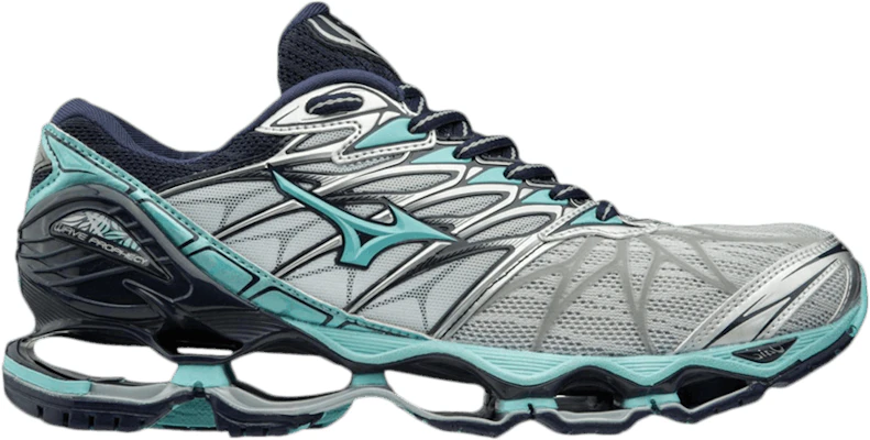 Women Mizuno Wave Prophecy 7 Grey Teal J1GD180031 J1GD180031