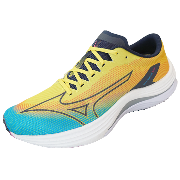 Lookbook Mizuno Wave Rebellion Flash ''Geel Blauwe Gradient'' J1GC233551