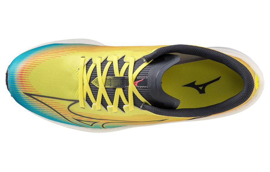 Shop Mizuno Wave Rebellion Flash ''Geel Blauwe Gradient'' J1GC233551