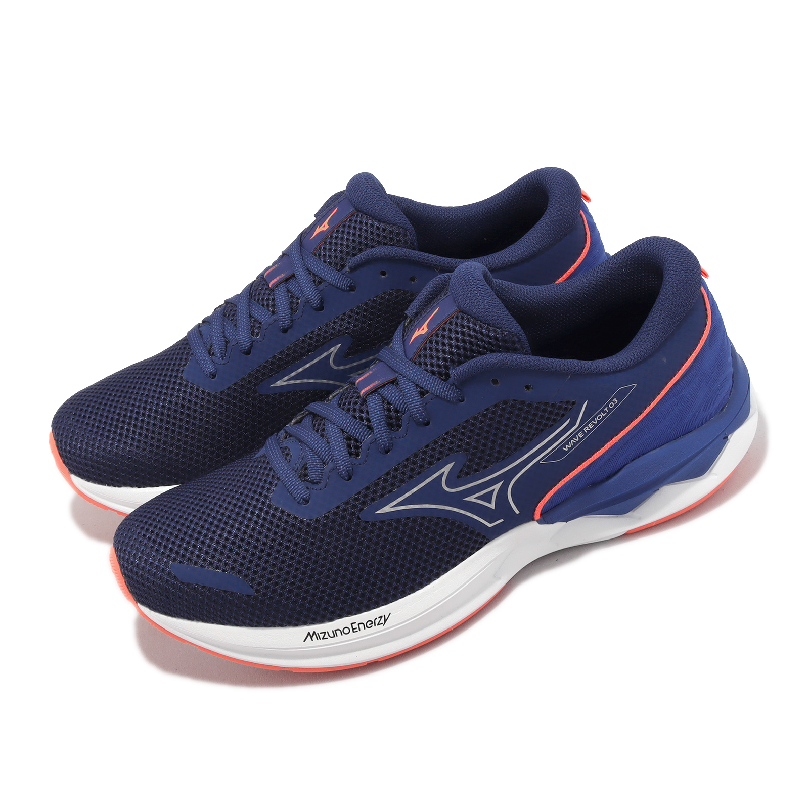 Lookbook Mizuno Wave Revolt 3 Breit ''Navy Orange'' J1GC238553