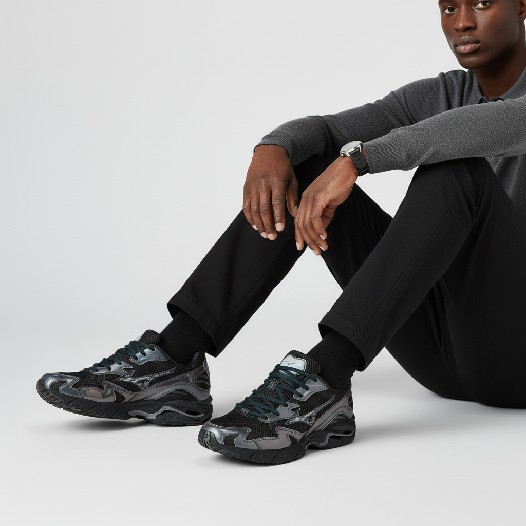 Order Mizuno Wave Rider 10 ''Hitam Pasir Kelabu Metalik'' D1GA243108