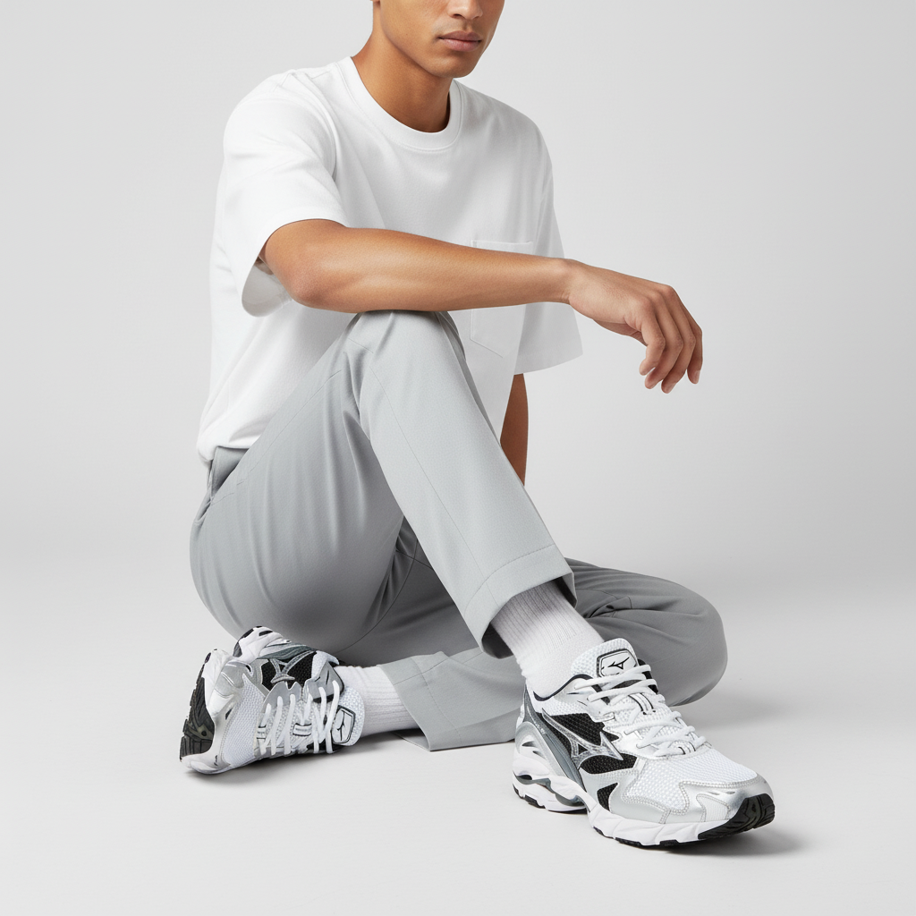 Order Mizuno Wave Rider 10 'Putih Hitam Perak' D1GA210405