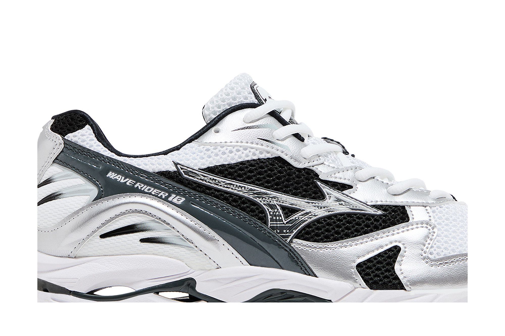 Shop Mizuno Wave Rider 10 'Putih Hitam Perak' D1GA210405