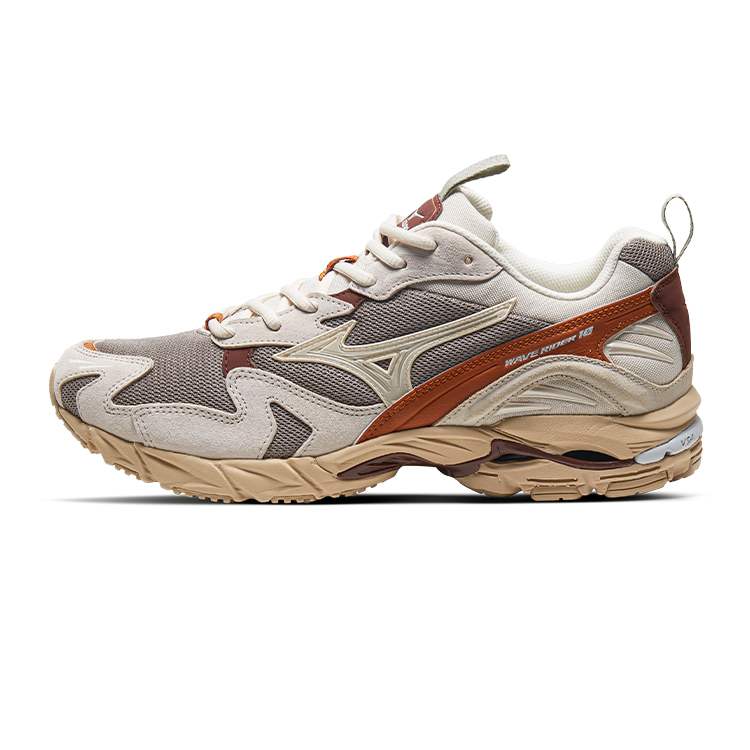 Mizuno Wave Rider 10 Gray Beige Low-Top Casual Shoes Comfortable & Durable D1GA247101