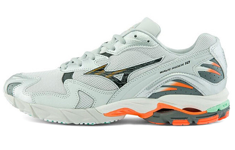 Mizuno Wave Rider 10 Lightweight Wear-resistant White Orange