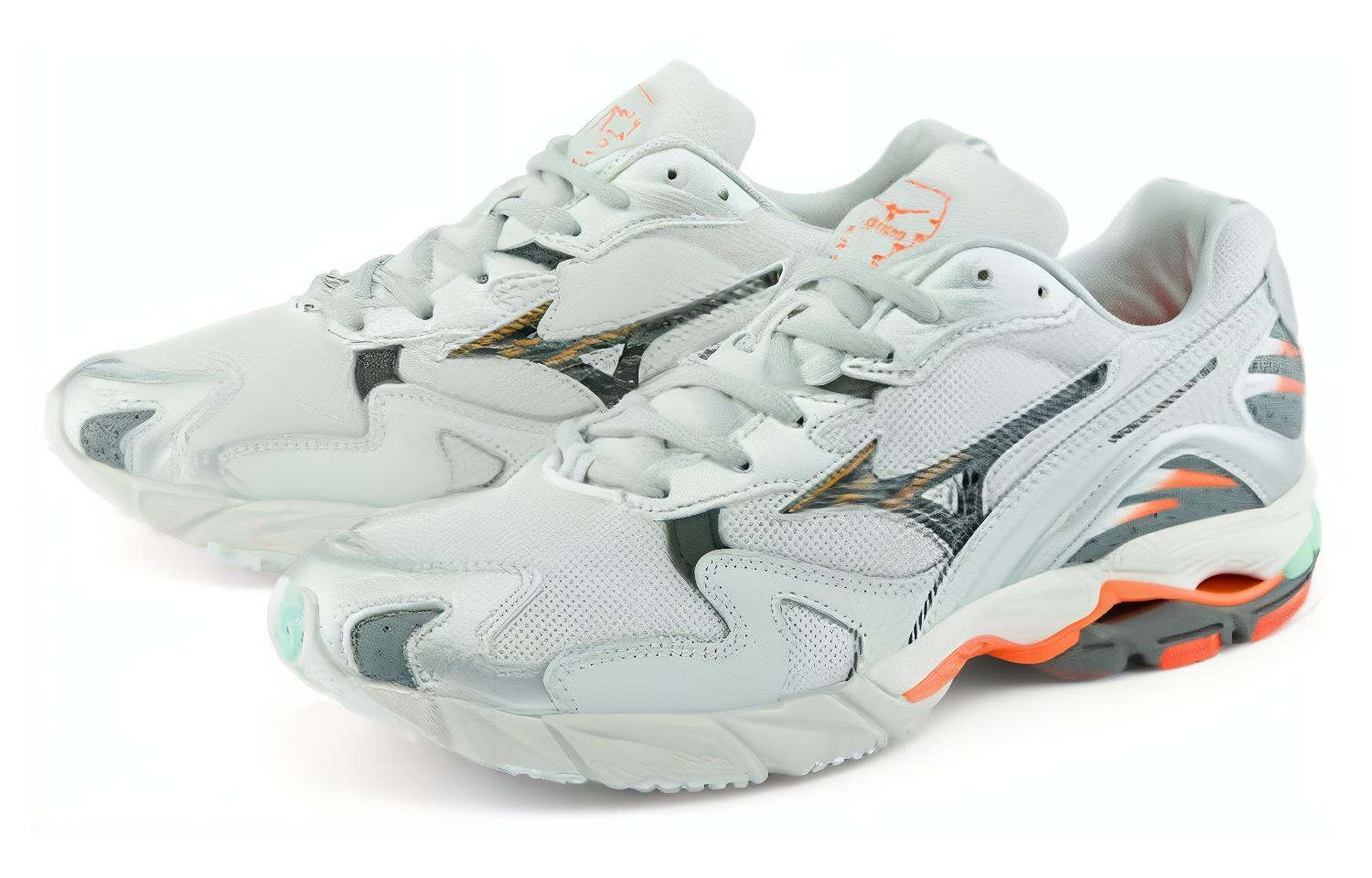 Lookbook Mizuno Wave Rider 10 Ringan Tahan Haus Putih Jingga D1GA210305