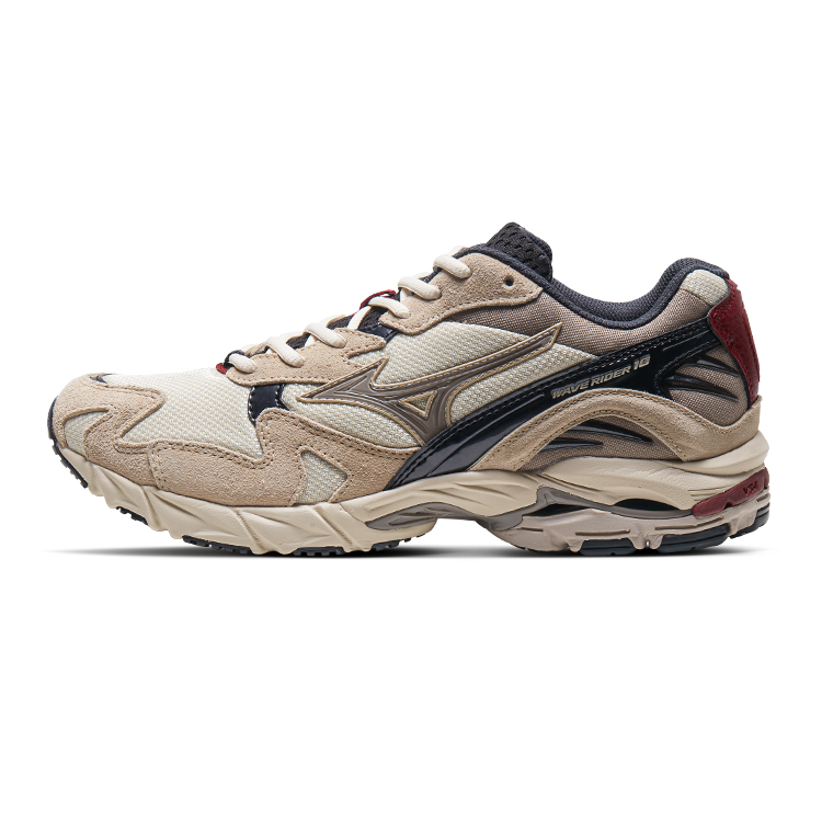 Mizuno Wave Rider 10 Tan Beige Comfort Sneakers Casual Running Shoes. D1GA247301