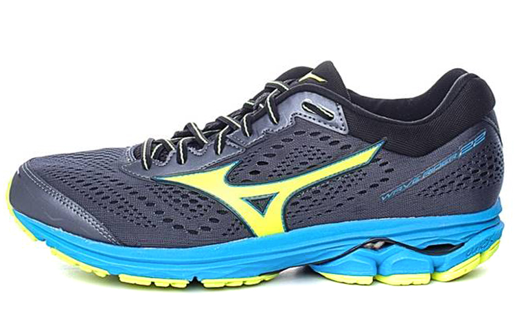 Mizuno Wave Rider 22 Low Tops Wear-resistant Black Blue Yellow J1GC183145