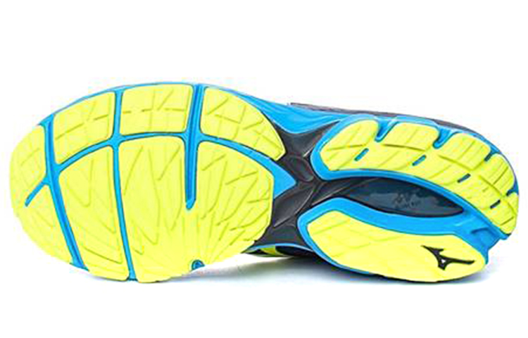 Details for Mizuno Wave Rider 22 Lage Sneakers Slijtvast Zwart Blauw Geel J1GC183145