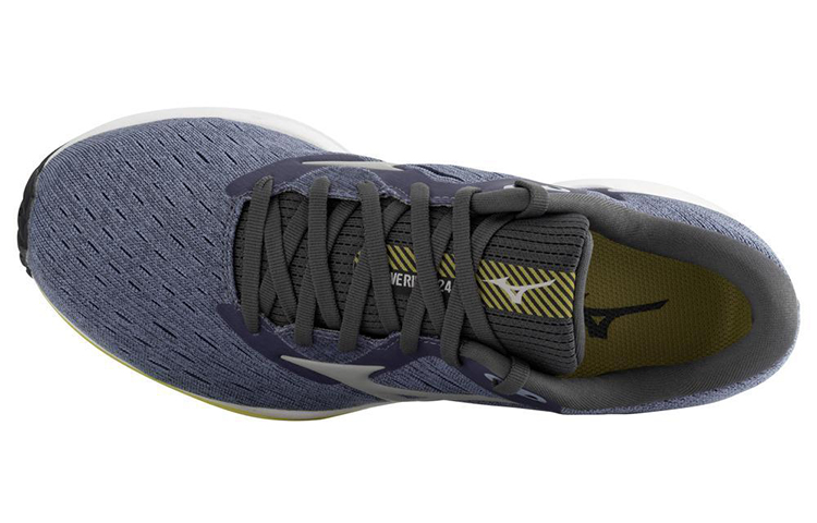 Lookbook Mizuno Wave Rider 24 Super Wide ''Blau Grau Gelb'' J1GC200455