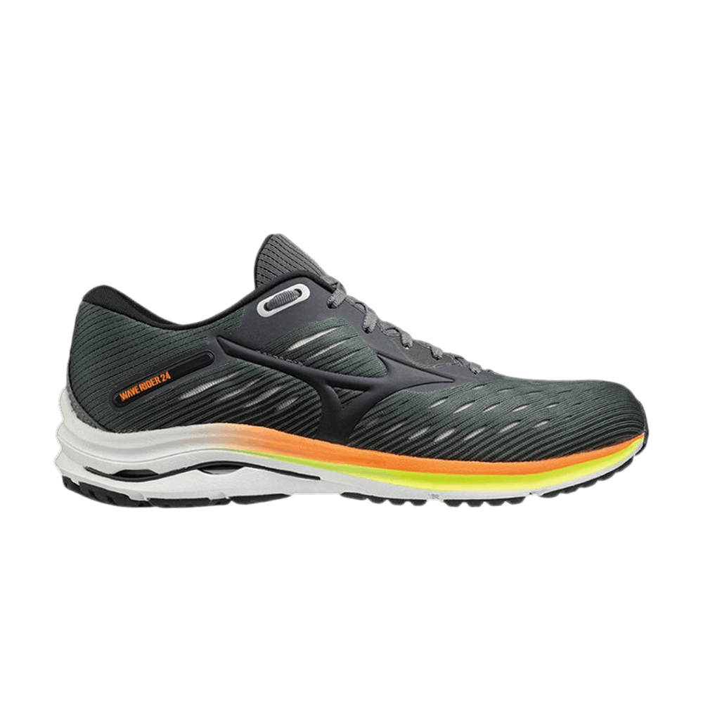 Mizuno Wave Rider 24 Super Wide 'Grey Black Orange' J1GC200416