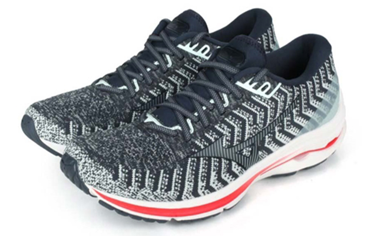 Lookbook 美津濃 Wave Rider 24 Waveknit 防滑透氣 低筒運動跑步鞋 黑白