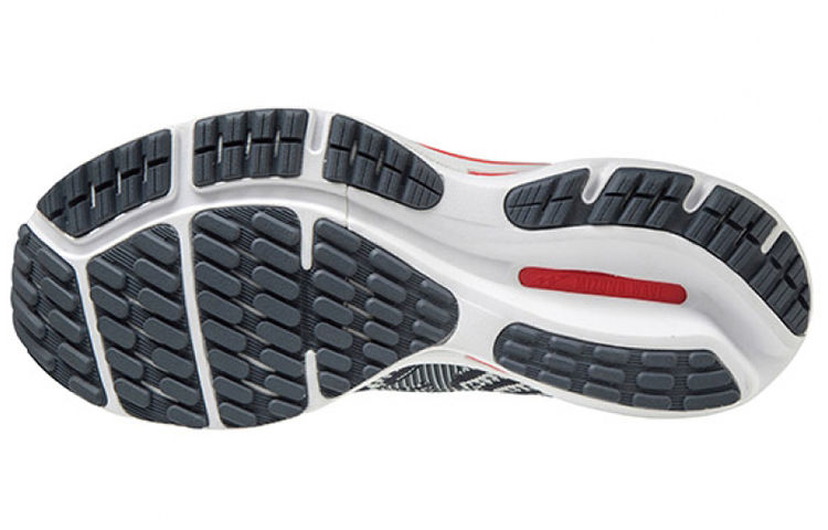 Shop 美津濃 Wave Rider 24 Waveknit 防滑透氣 低筒運動跑步鞋 黑白