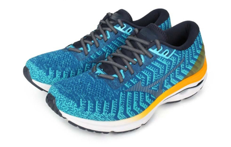 Lookbook Mizuno Wave Rider 24 Waveknit Super Wide ''Bleu Orange'' J1GC207630