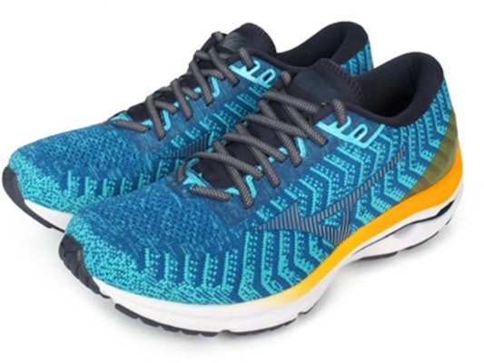 Mizuno Wave Rider 24 Waveknit Super Wide 'Biru Oranye' J1GC207630 Lookbook Mizuno Wave Rider 24 Waveknit Super Wide 'Biru Oranye' J1GC207630