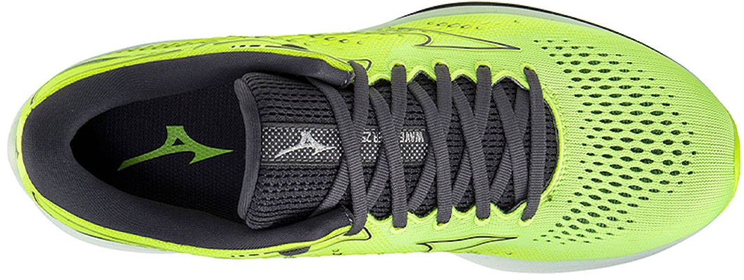 Mizuno Wave Rider 25 耐磨輕便 低筒 跑步鞋 男款 螢光黃 Lookbook Mizuno Wave Rider 25 耐磨輕便 低筒 跑步鞋 男款 螢光黃