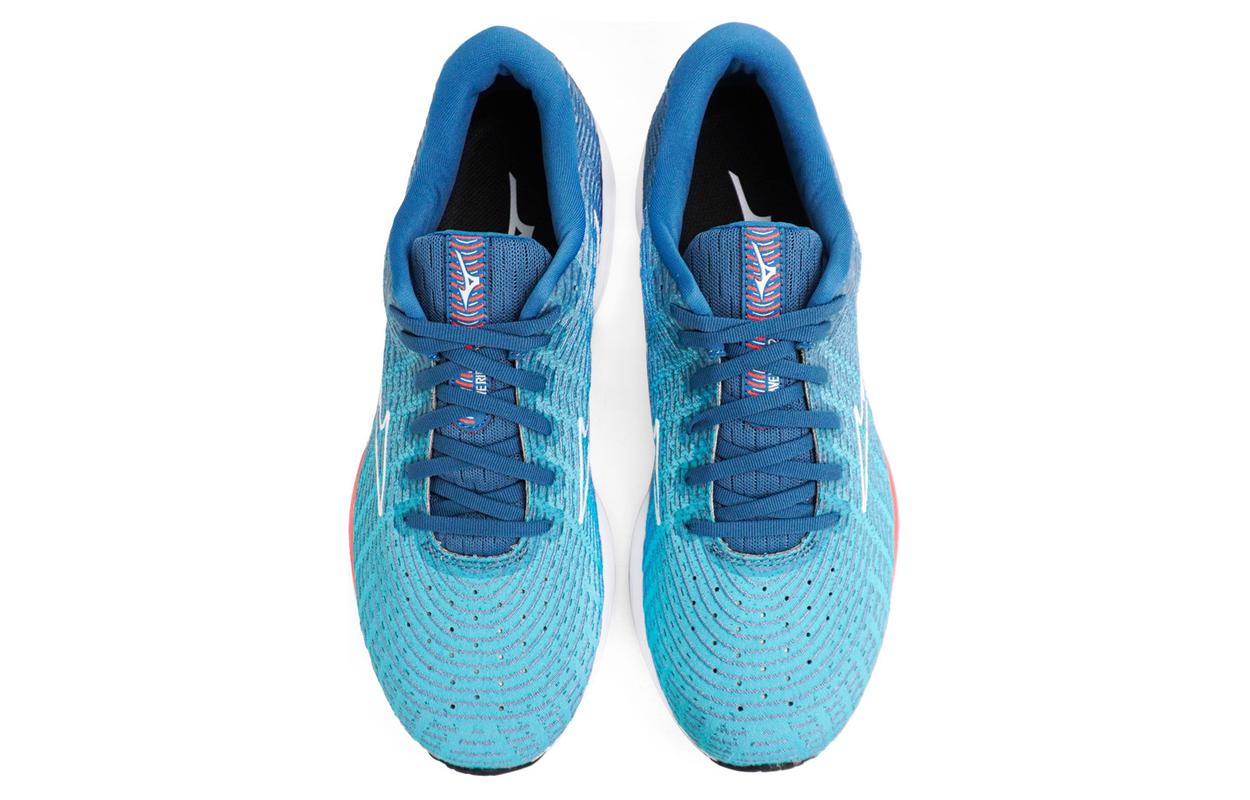 Shop Mizuno Wave Rider 26 4E Breit ''Maui Blau Feuriges Koralle'' J1GC227651