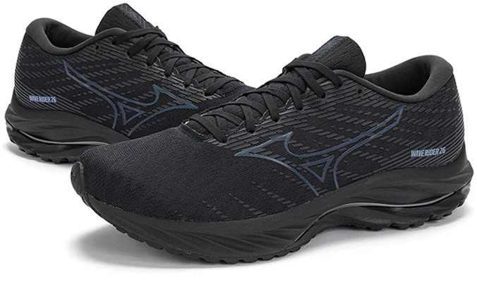 Mizuno Wave Rider 26 減震防滑耐磨 低筒 跑步鞋 黑色 Shop Mizuno Wave Rider 26 減震防滑耐磨 低筒 跑步鞋 黑色