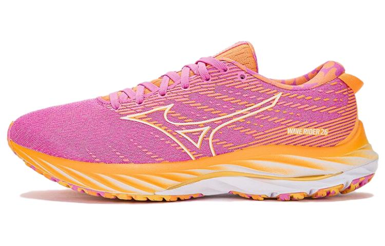 Mizuno Wave Rider 26 'Pink Breathable Shock-Absorbing Low-Top'