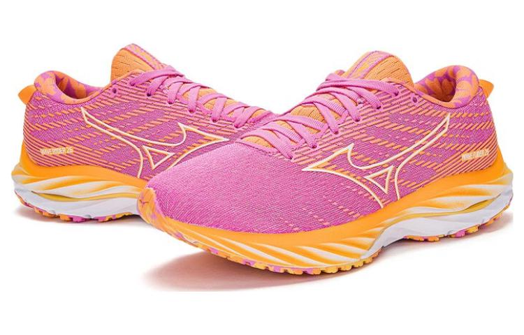 Mizuno Wave Rider 26 'Pink Breathable Shock-Absorbing Low-Top' 圖 4