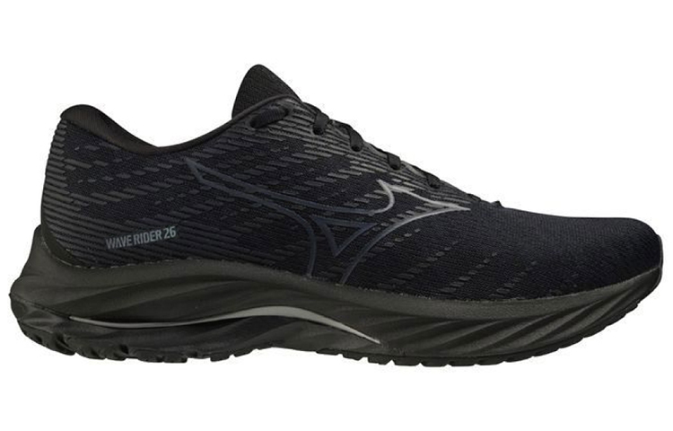 Order Mizuno Wave Rider 26 Extra Breit ''Schwarz Dunkelgrau'' J1GC220403