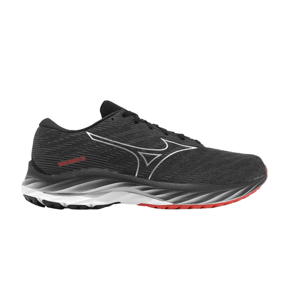 Mizuno Wave Rider 26 Super Wide 'Black Silver Red' J1GC220452