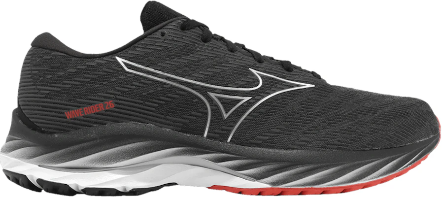 Mizuno Wave Rider 26 Super Wide 'Black Silver Red' J1GC220452 Buy Mizuno Wave Rider 26 Super Wide 'Black Silver Red' J1GC220452